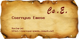 Csernyus Emese névjegykártya
